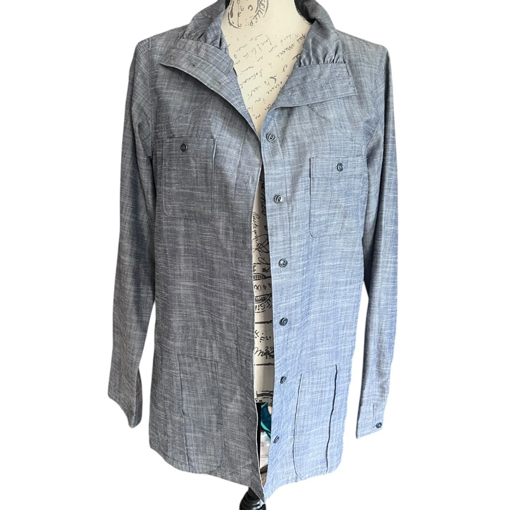Ex Officio Light blue Gray Button-Up lightweight Shirt Jacket size medium